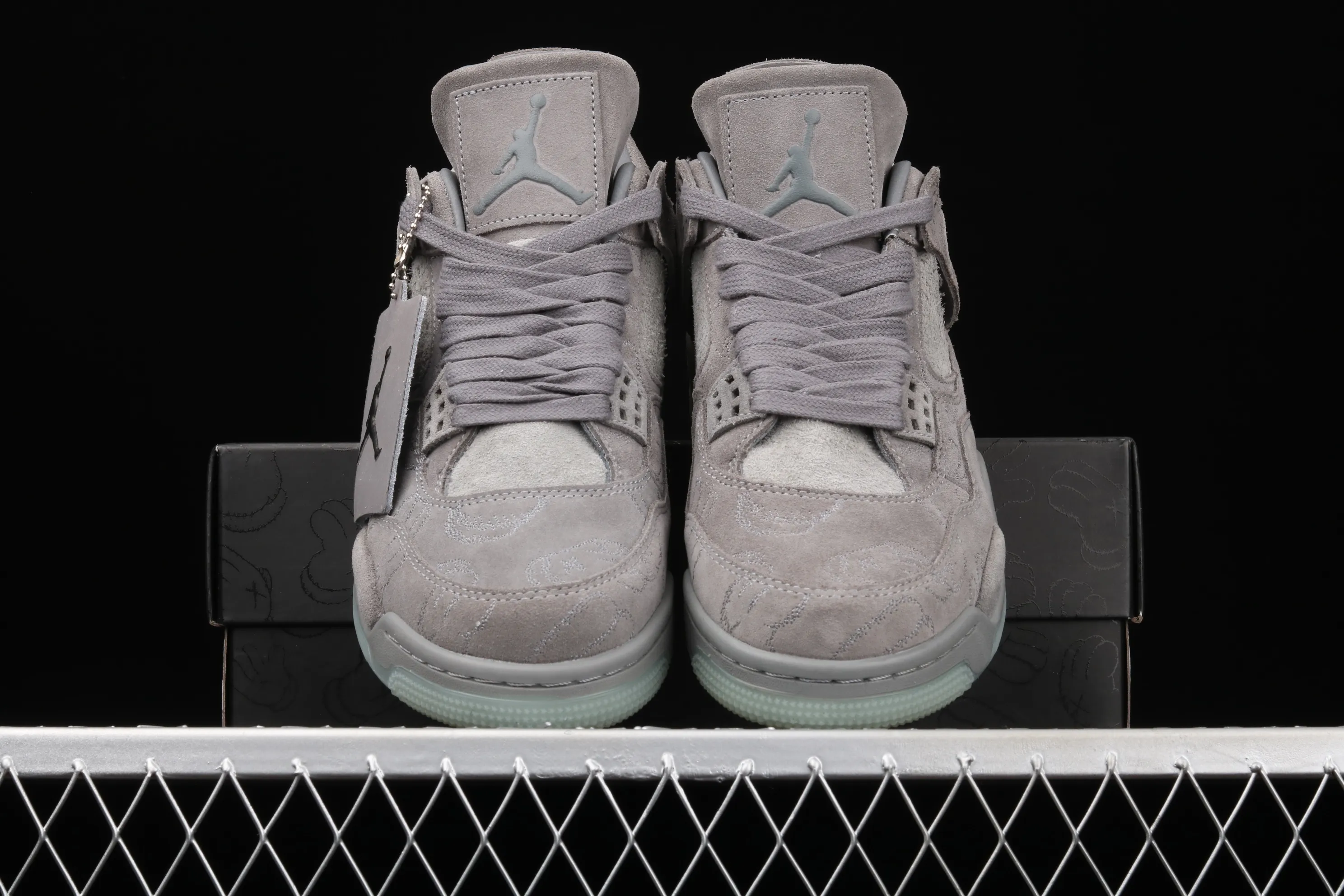 All categories Air Jordan Jordan series basketball shoes Air Jordan 4 Pure original Air Jordan 4 Cool Gray AJ4 Joe 4 cool gray suede luminous bottom basketball shoes 930155-003